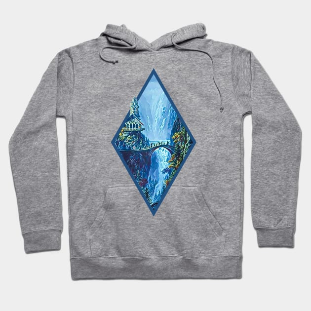 The Fellowship Departs - Digital Art - Diamond Frame - White - Fantasy Hoodie by Fenay-Designs